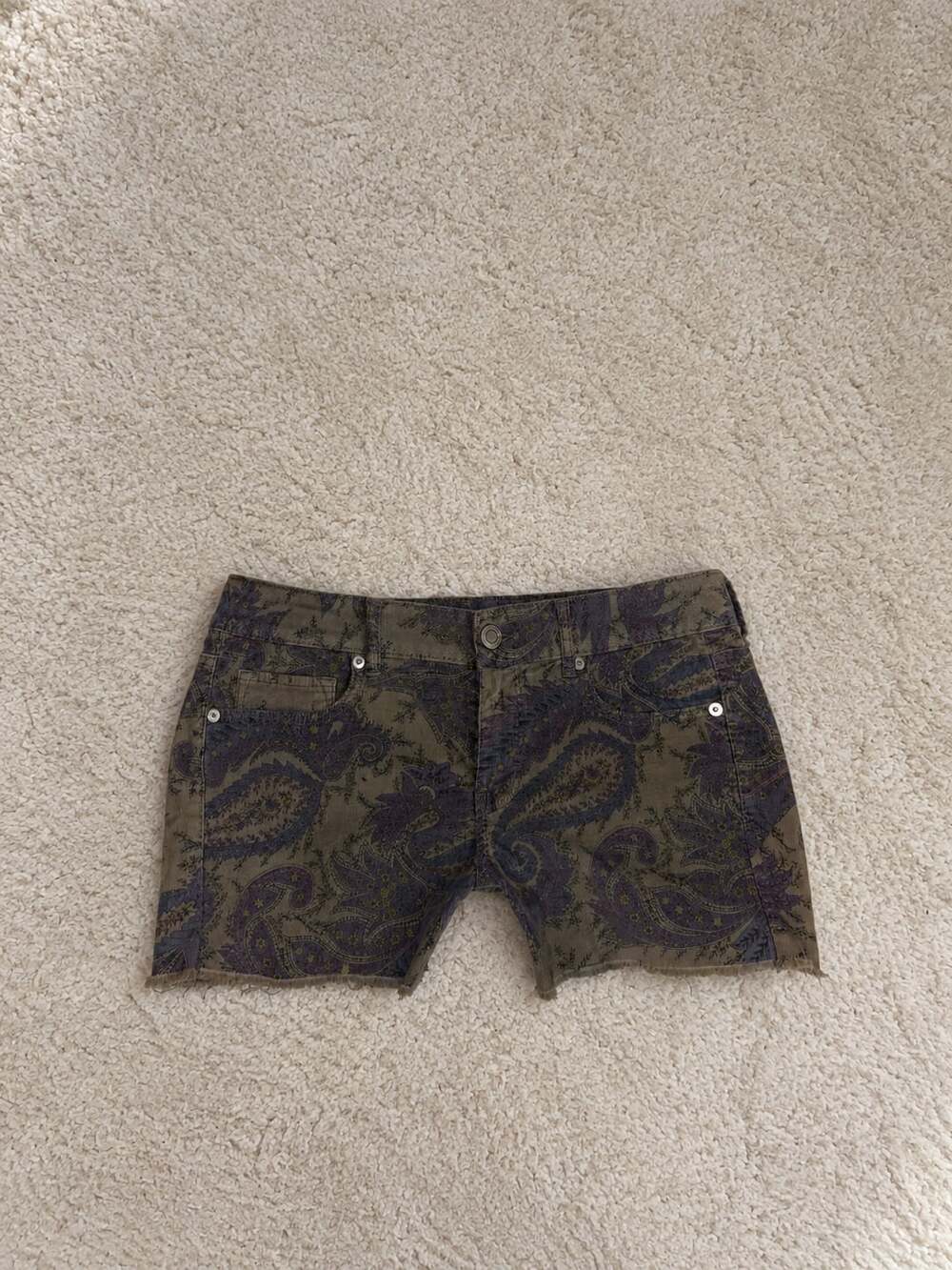 American Eagle Stretch Corduroy Paisley Shorts